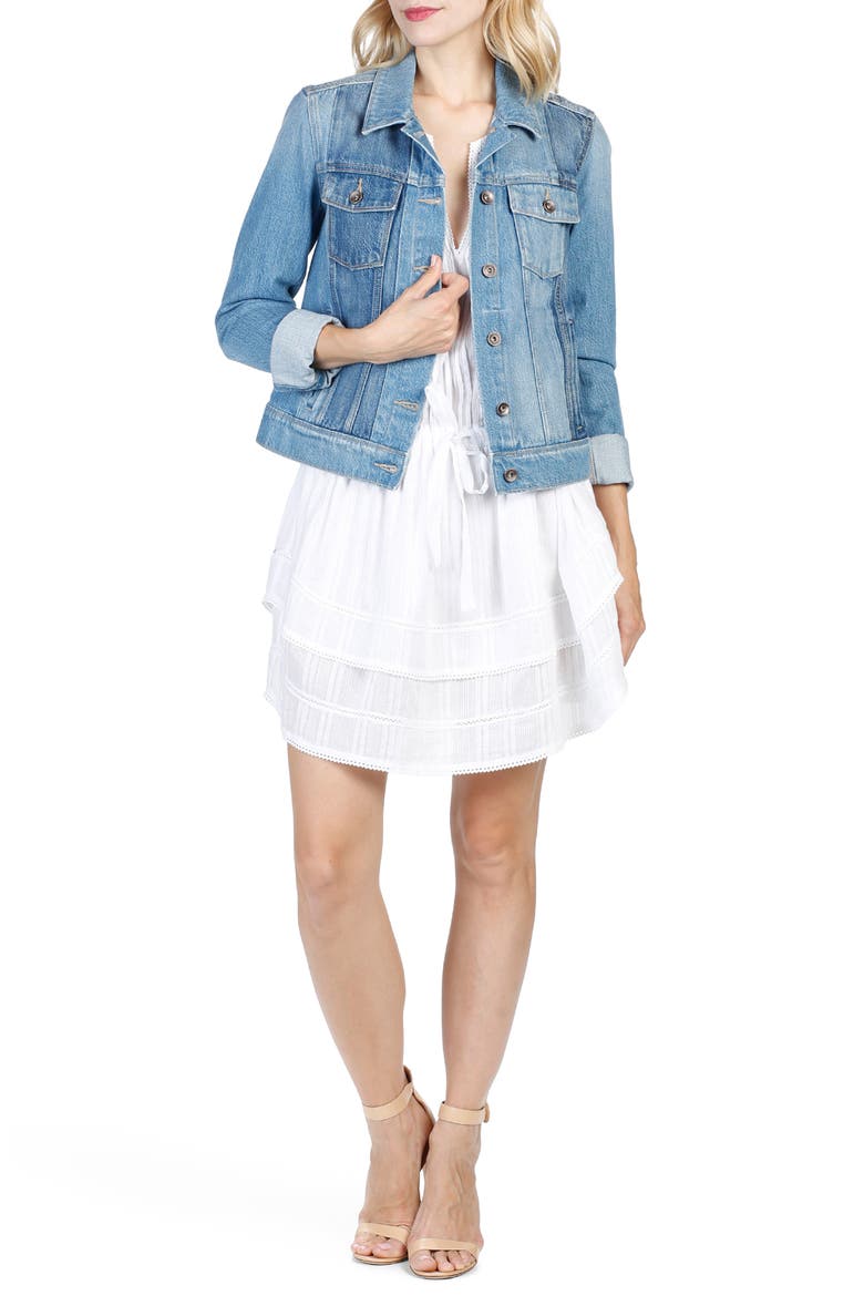 Rowan Pieced Denim Jacket, Main, color, RIVERLY