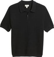 Open Edit Texture Knit Polo Top