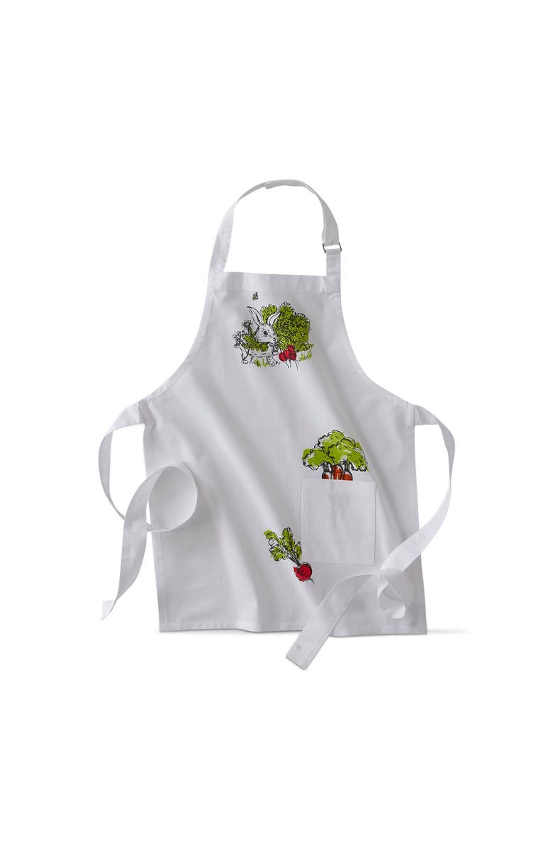 tag Bunny Kids Cooking Apron White Multi Cotton Perfect for Easter, Main, color, White