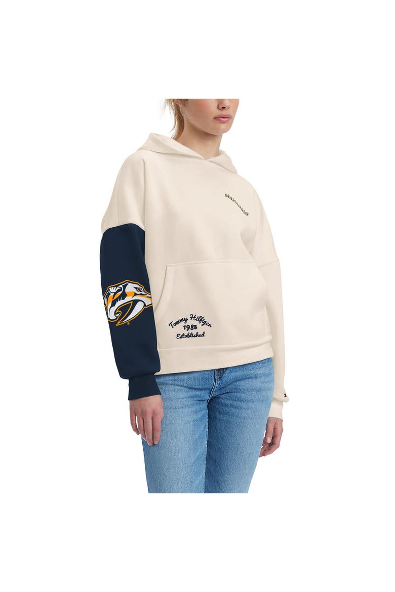 Women's Tommy Hilfiger Cream/Navy Nashville Predators Harriet Pullover Hoodie, Alternate, color, Cream