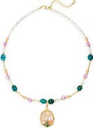 EYE CANDY LOS ANGELES Cassy Beaded Shell Pearl Pendant Necklace