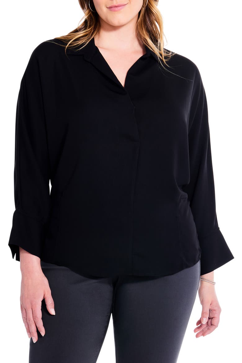 Flowing Ease Blouse, Main, color, BLACK ONYX
