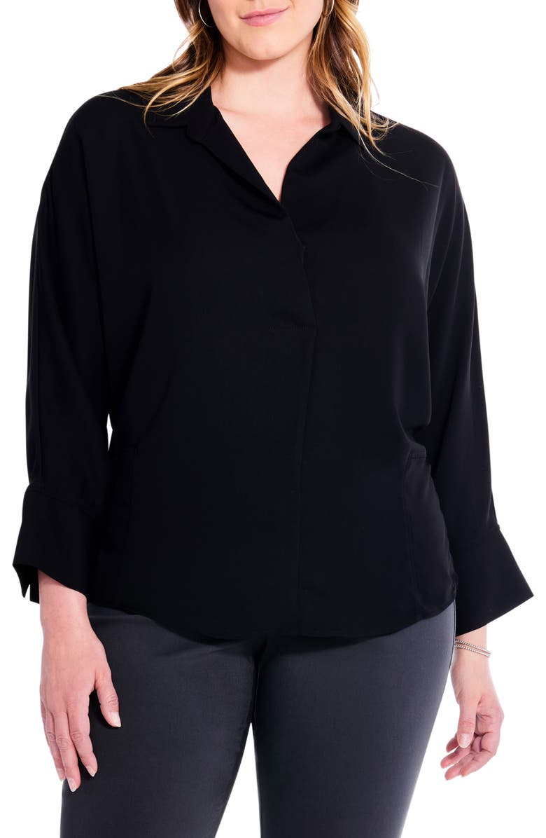 NIC+ZOE Flowing Ease Blouse, Main, color, Black Onyx
