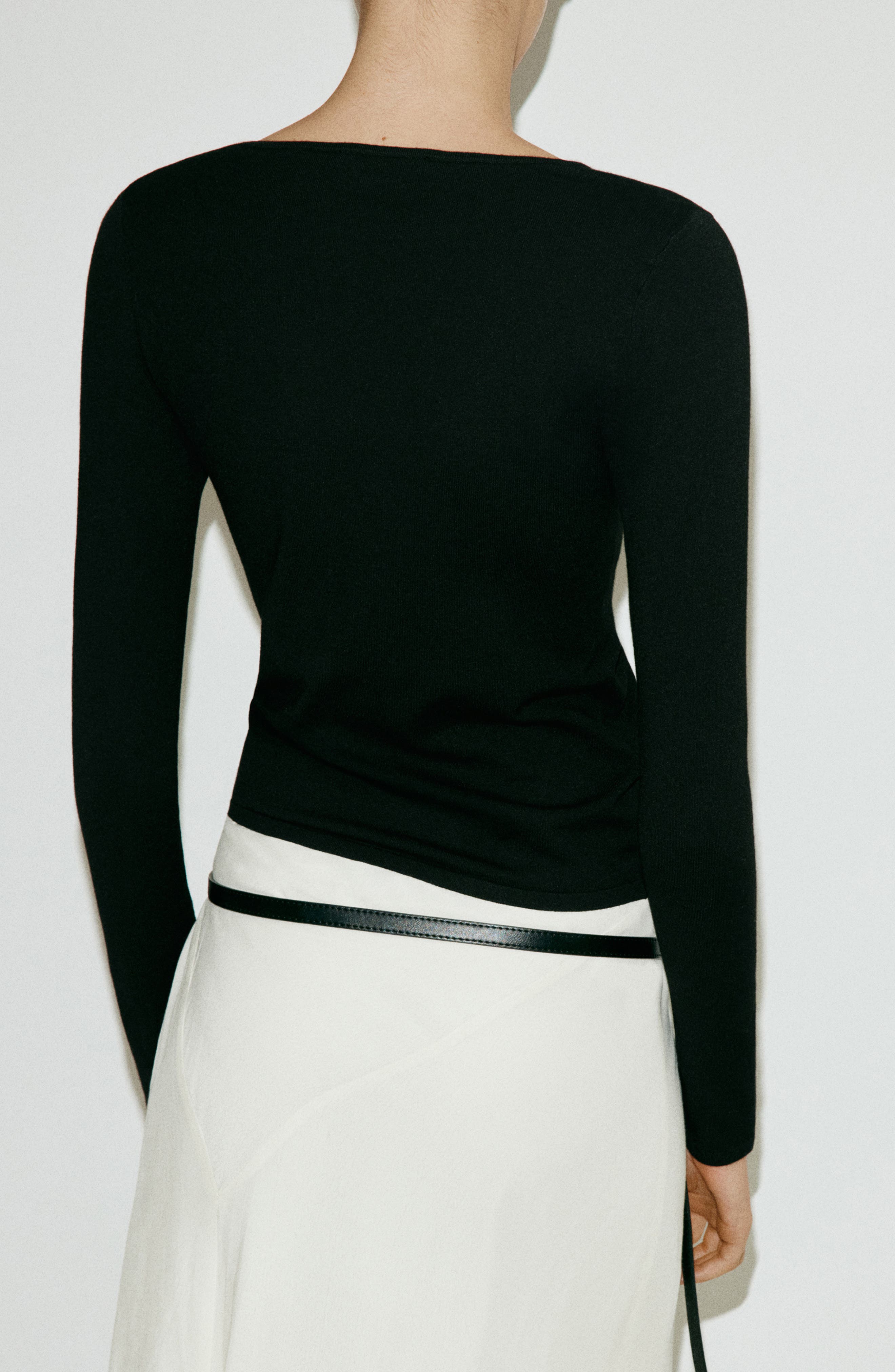 MANGO Fitted Boat Neck Sweater (Women) | Nordstrom