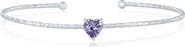 SIMONA Birthstone Cubic Zirconia Heart Open Cuff Bracelet