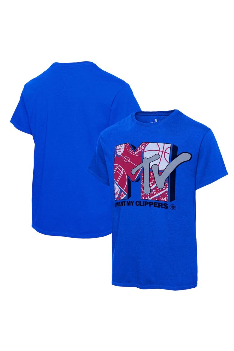 Men's Junk Food Royal LA Clippers NBA x MTV I Want My T-Shirt, Main, color, Blue