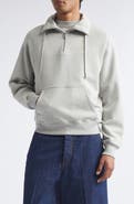 AMI PARIS Ami de Coeur Embroidered Quarter Zip Pullover