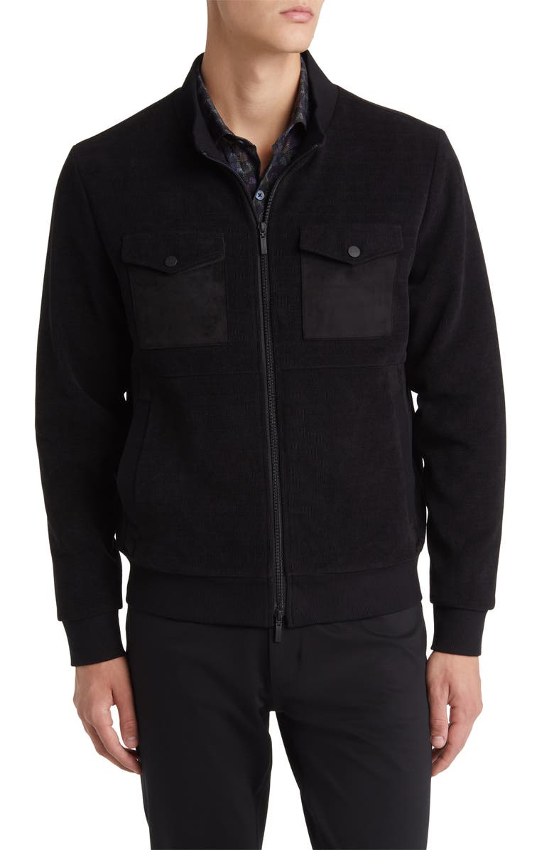 Robert Barakett Dunbar Mixed Media Zip Jacket, Alternate, color, 