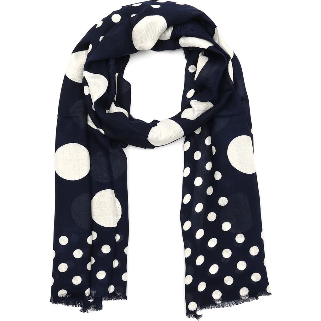 Shop Kate Spade New York Breezy Dot Oblong Scarf In Planetary Navy/cream