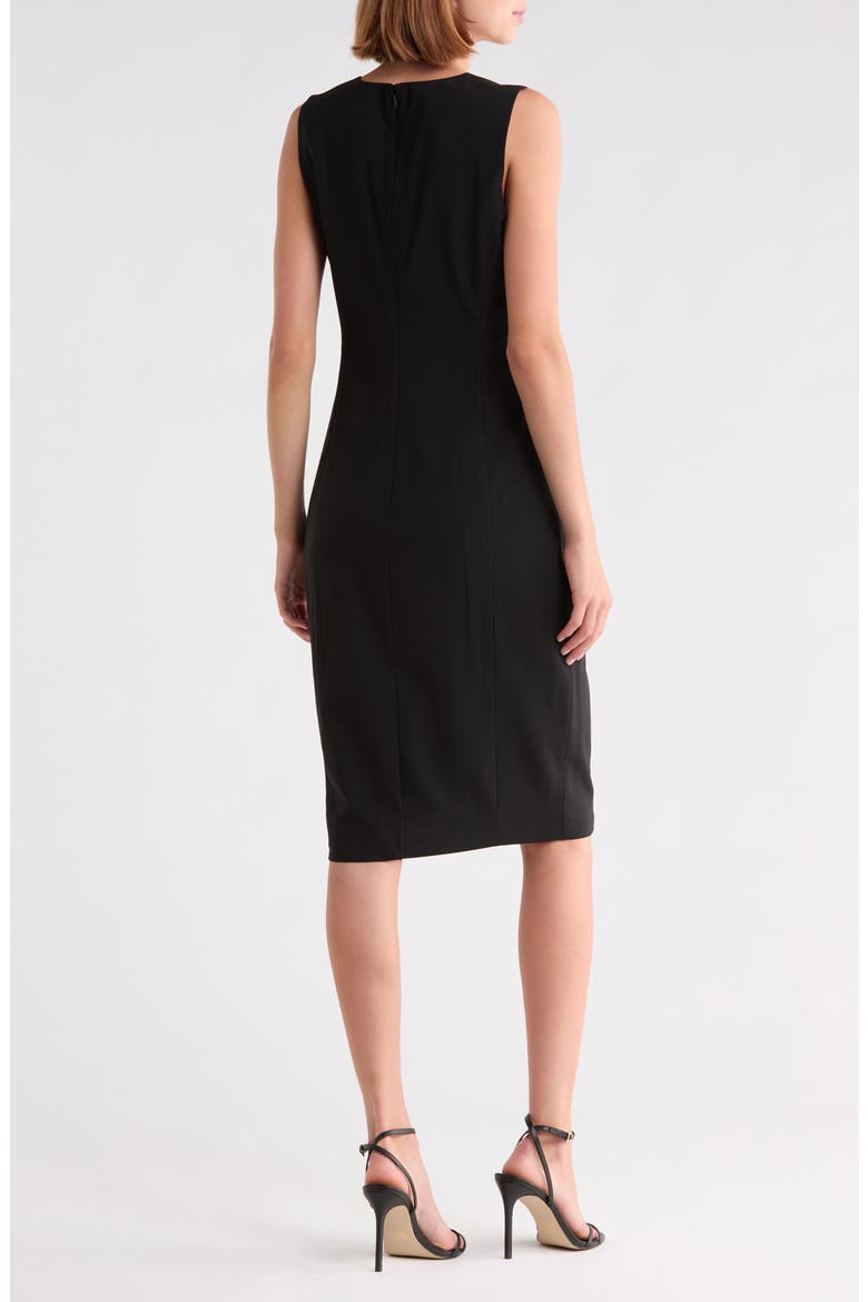 Verve Wool V-Neck Midi Dress, Alternate, color, BLACK