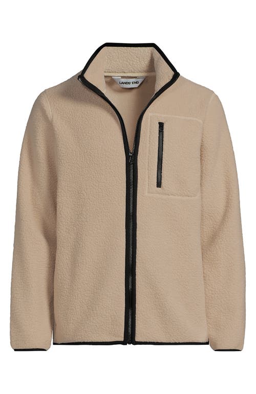 Lands' End Full Zip High Pile Fleece Jacket In Neutral