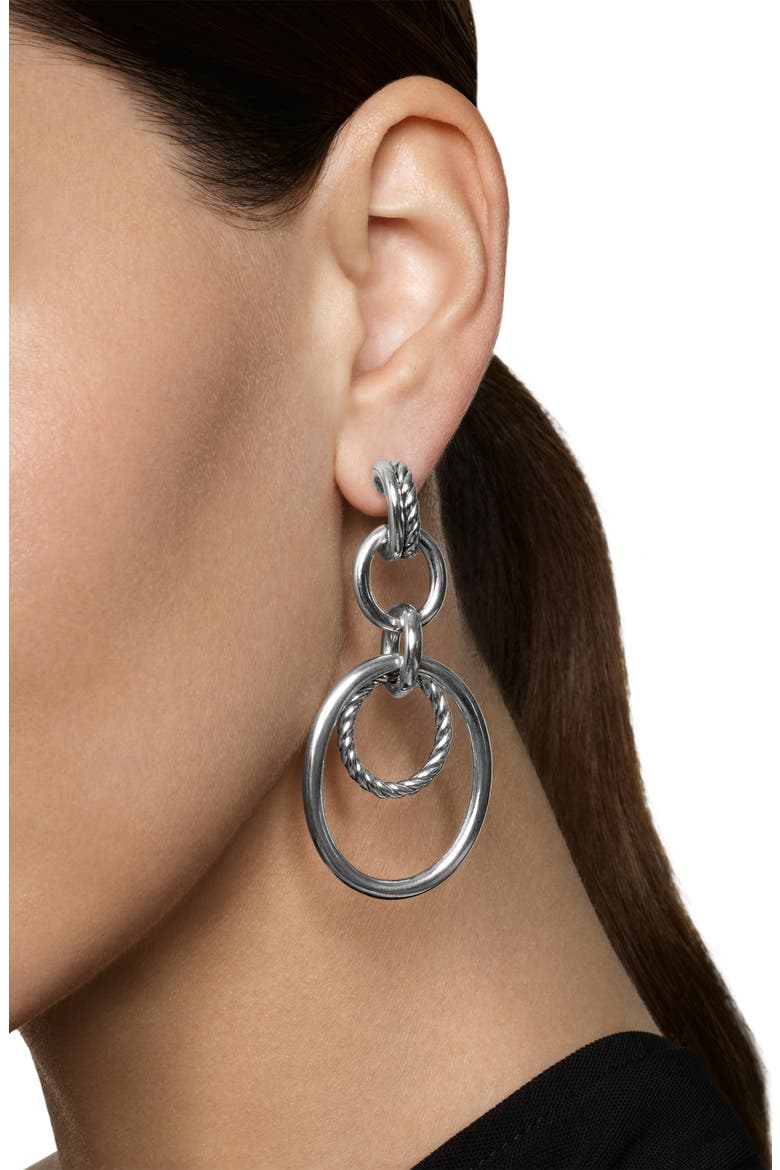DY Mercer® Mobile Drop Earrings in Sterling Silver, 65.7mm, Alternate, color, DIAMOND