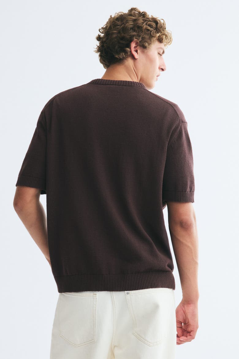 Regular-fit Knit T-shirt, Alternate, color, Dark brown