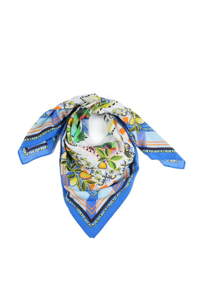 Vismaya Capri Postcard Square Scarf, Main, color, Blue