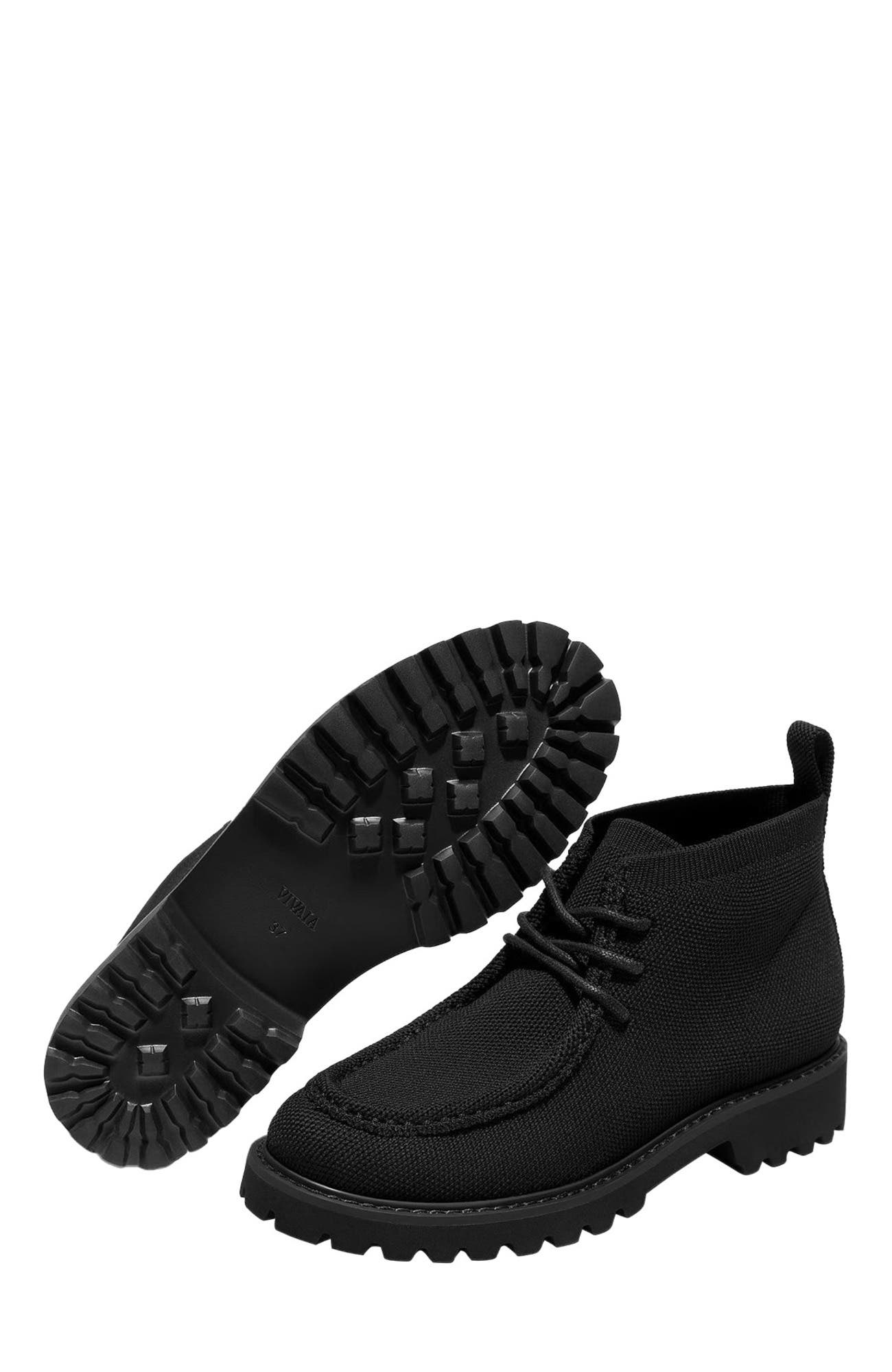 VIVAIA Round-Toe Lug Sole Ankle Boots, Alternate, color, Black