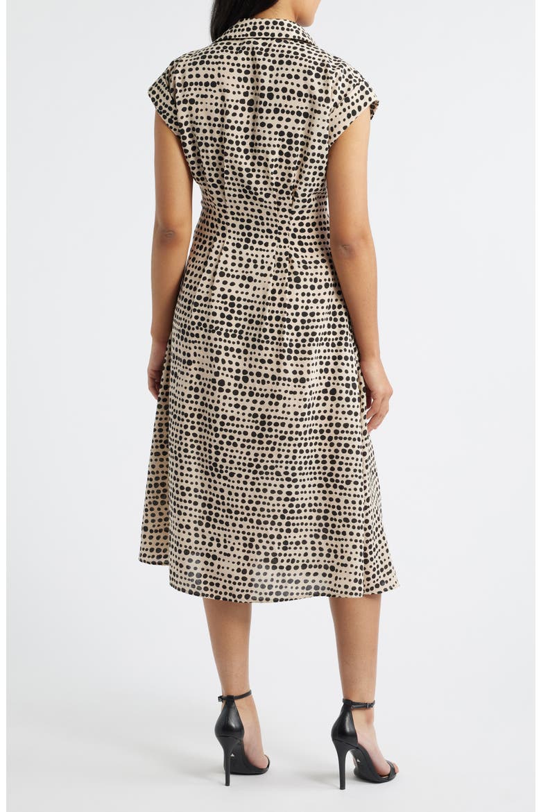 Mixed Dot Print Midi Shirtdress, Alternate, color, BLACK MULTI