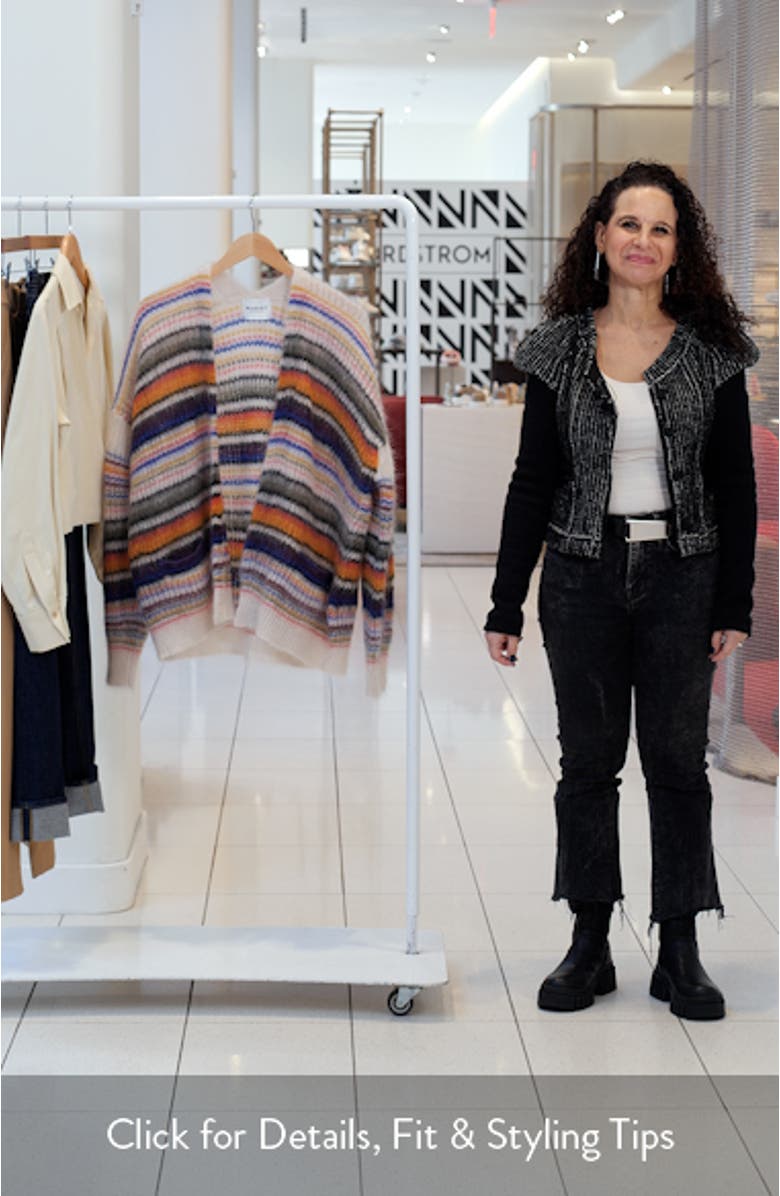 Dana Stripe Mohair Blend Cardigan, sales video thumbnail