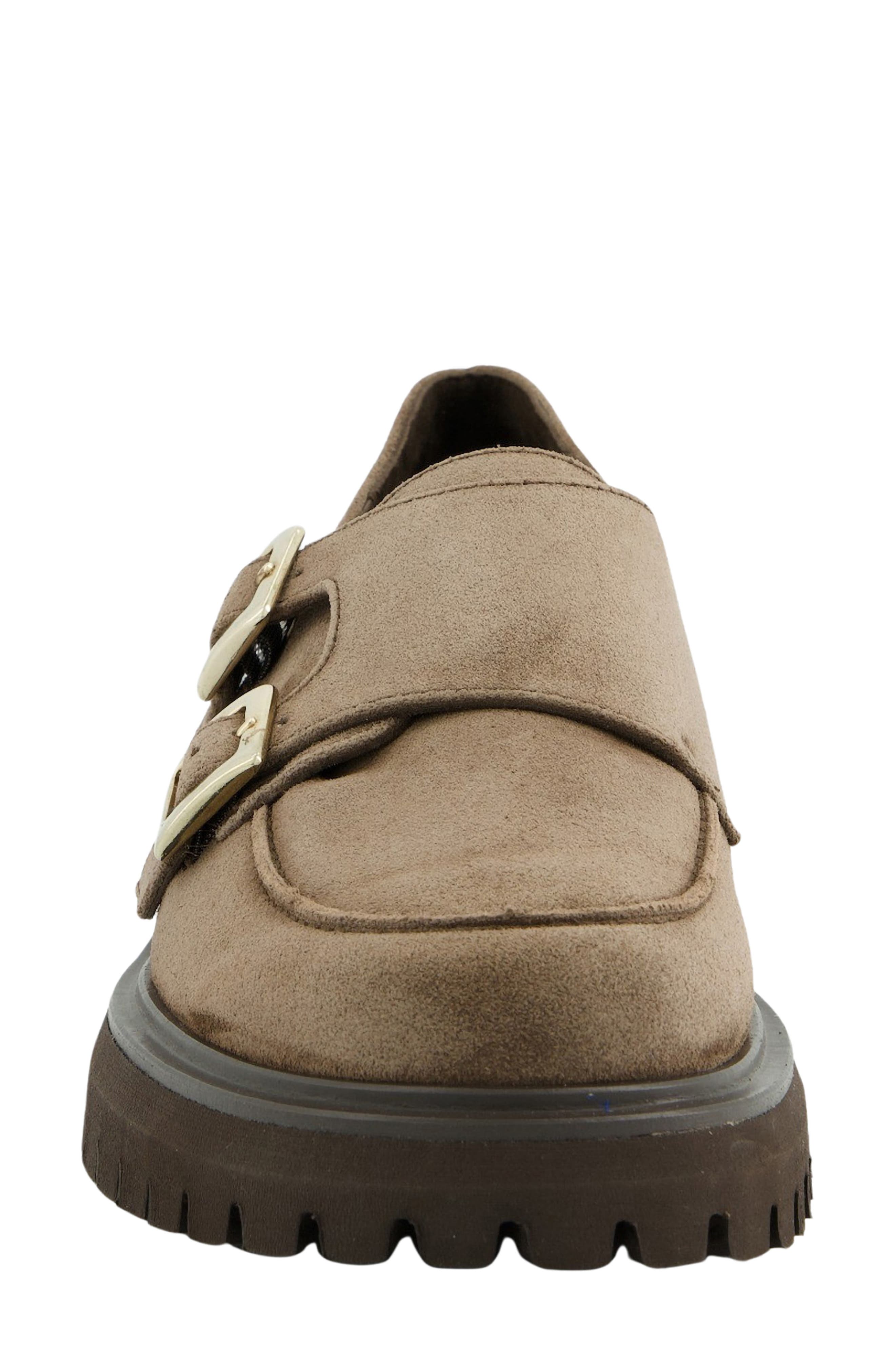 Flemming Lug Leather Loafer, Alternate, color, EARTH SUEDE