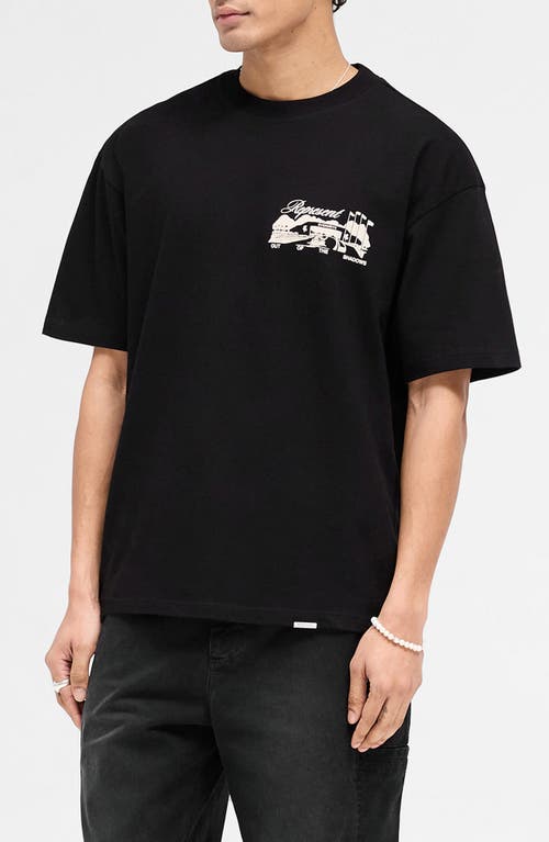Represent Race Way Cotton Graphic T-shirt In Black