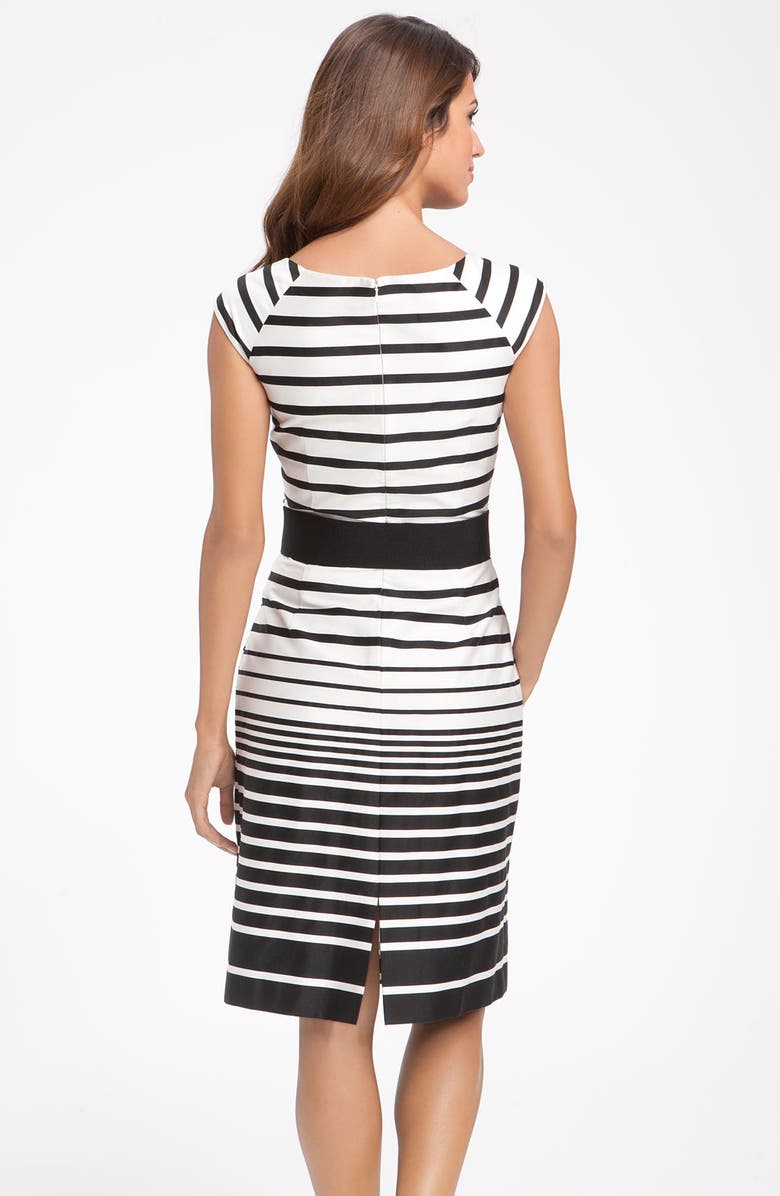 Tahari by Arthur S. Levine Stripe Cotton Dress, Alternate, color,