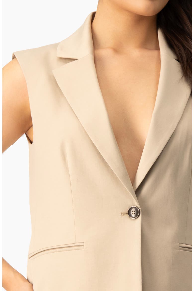 Single-Button Tailored Vest, Alternate, color, Beige
