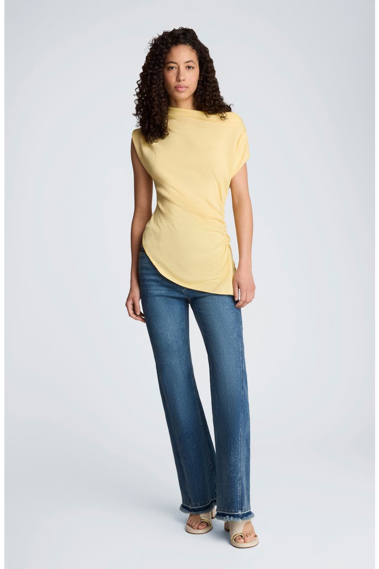 Asymmetric Hem One-Shoulder Sweater, Alternate, color, PASTEL YELLOW