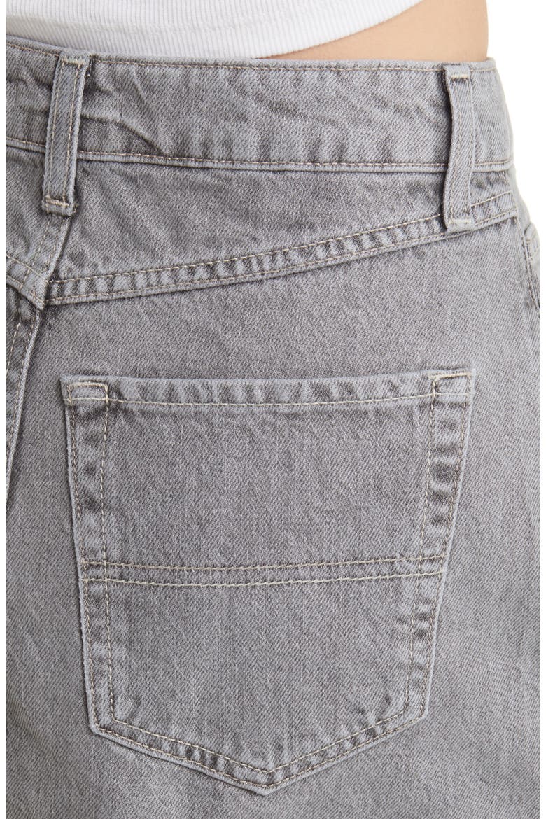 Nonstretch Denim Maxi Skirt, Alternate, color, GREY