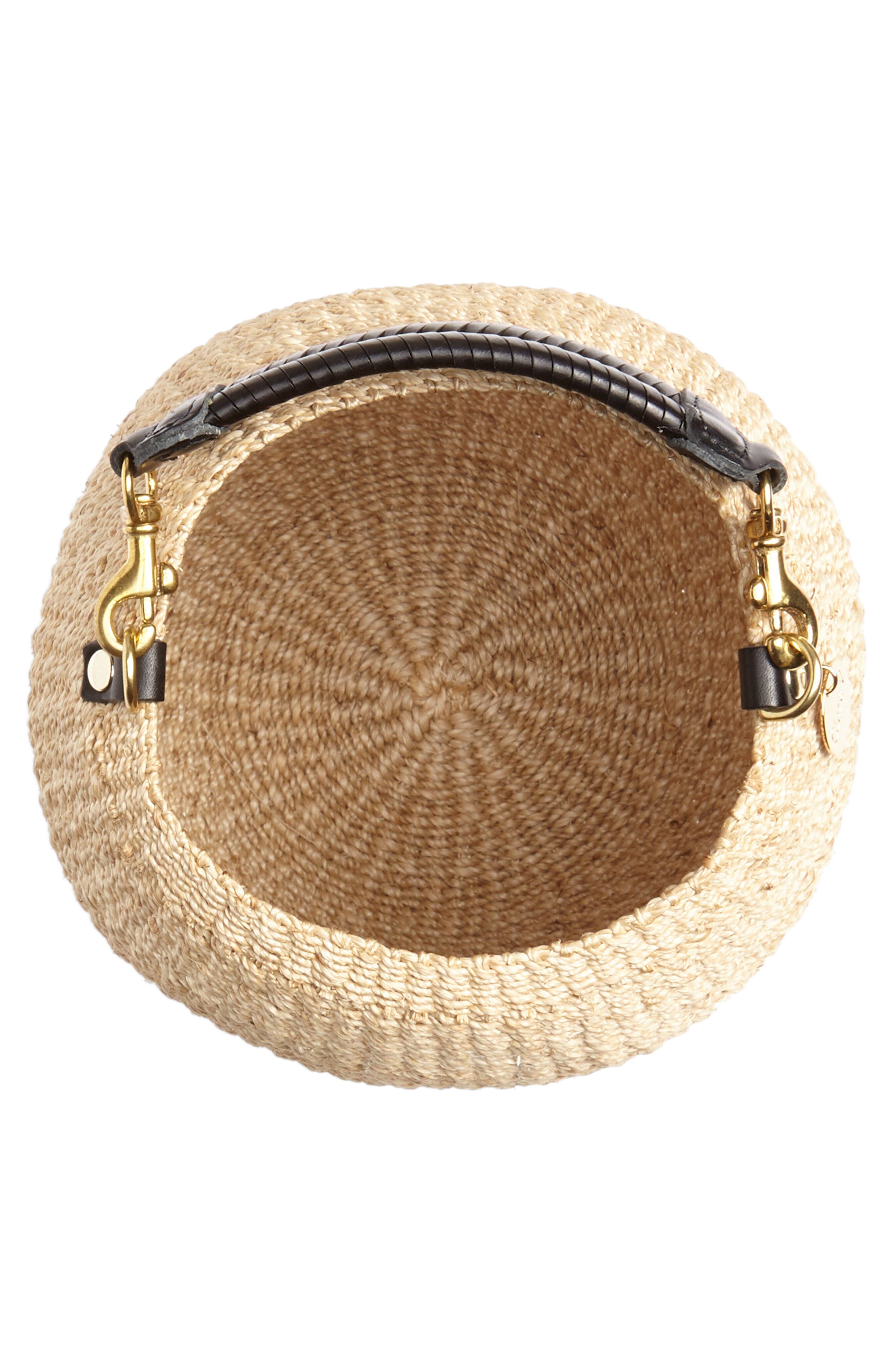 Clare V. Pot de Miel Top Handle Straw Basket Bag, Alternate, color, Cream