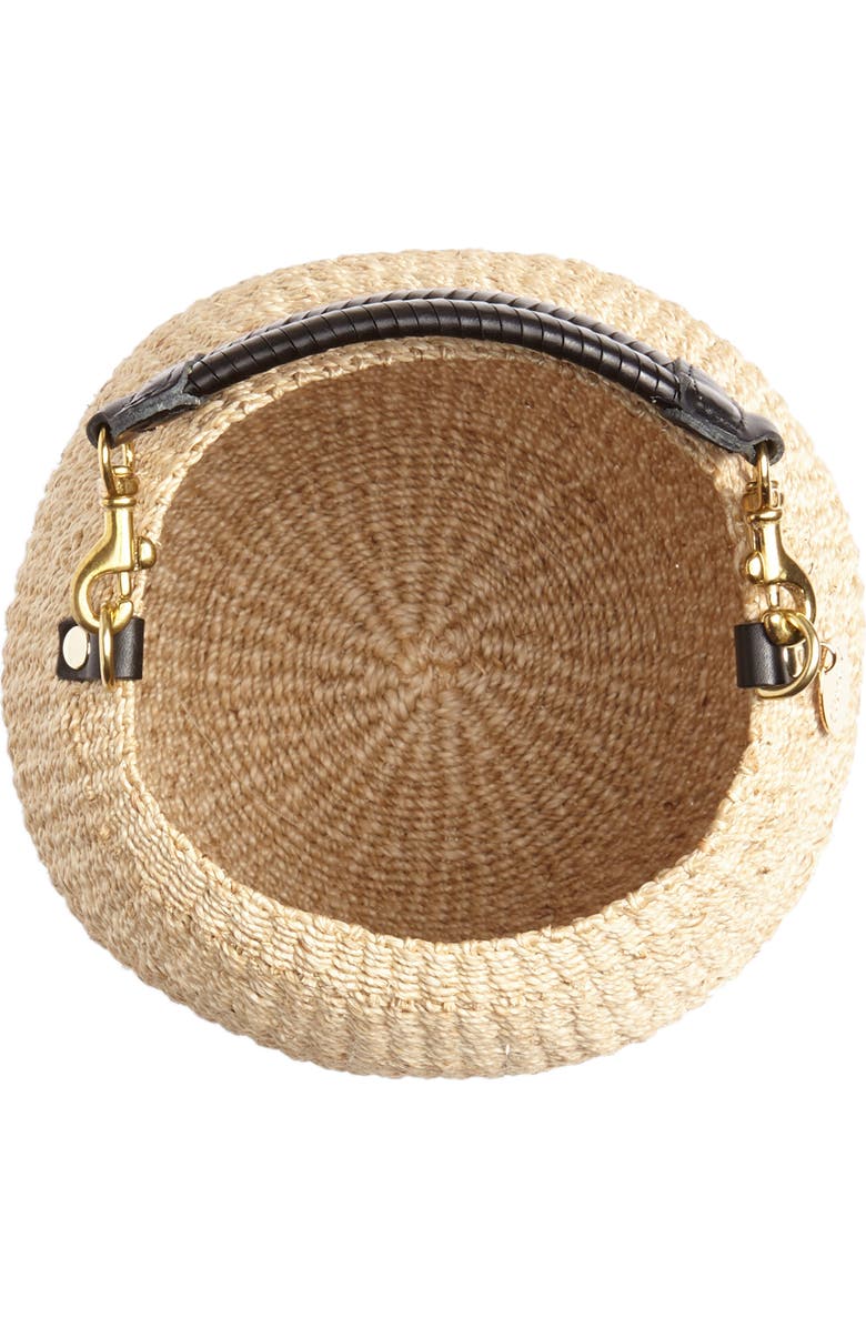 Clare V. Pot de Miel Top Handle Straw Basket Bag, Alternate, color, Cream
