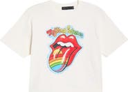 Junk Food Hot Lips Rainbow Crop Graphic T-Shirt