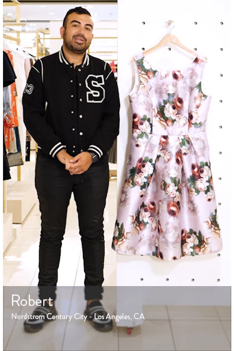 Marilyn Floral Print Satin Cocktail Dress video