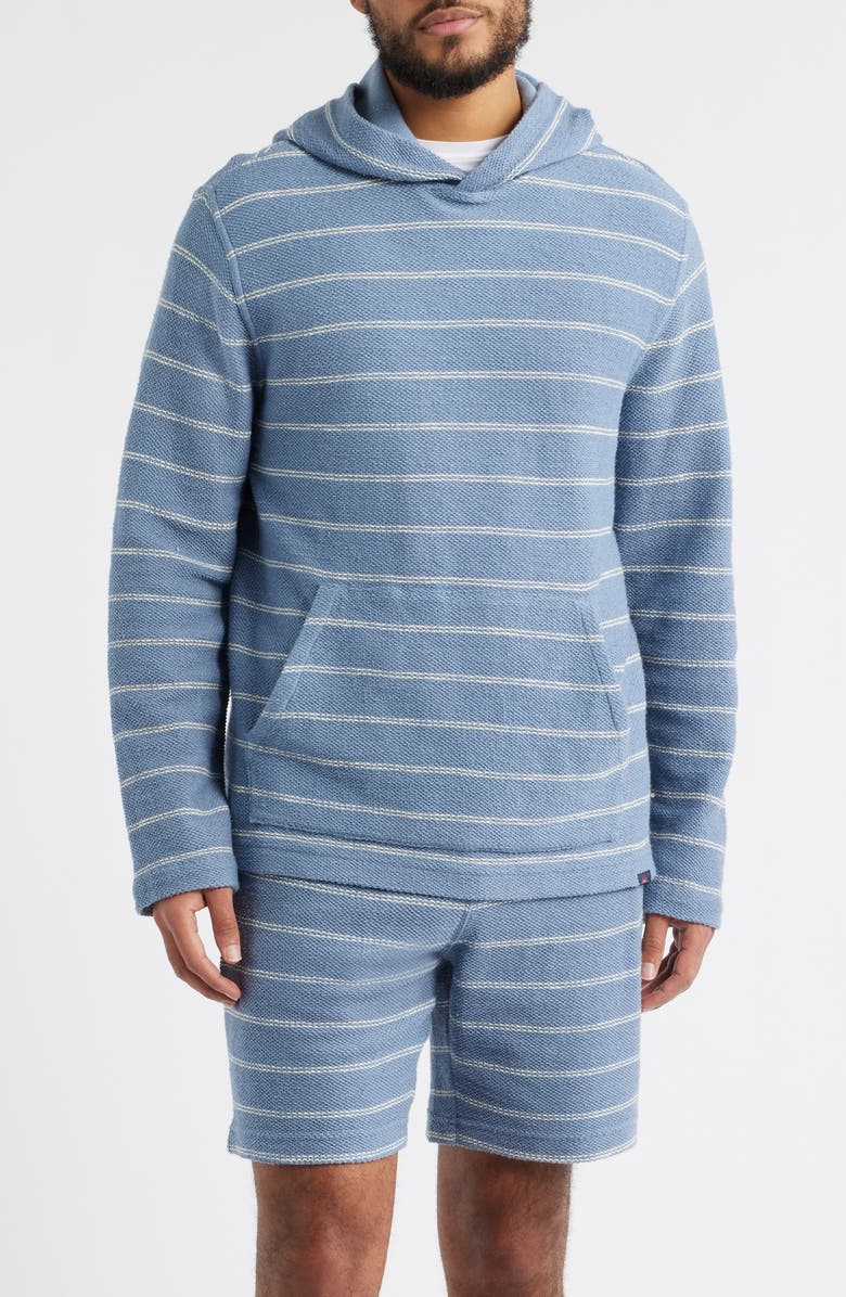 Faherty Whitewater Stripe Organic Cotton Blend Hoodie, Main, color, Seabrook Stripe
