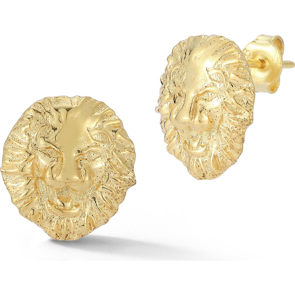Chloe & Madison Chloe And Madison Lion Stud Earrings In Gold