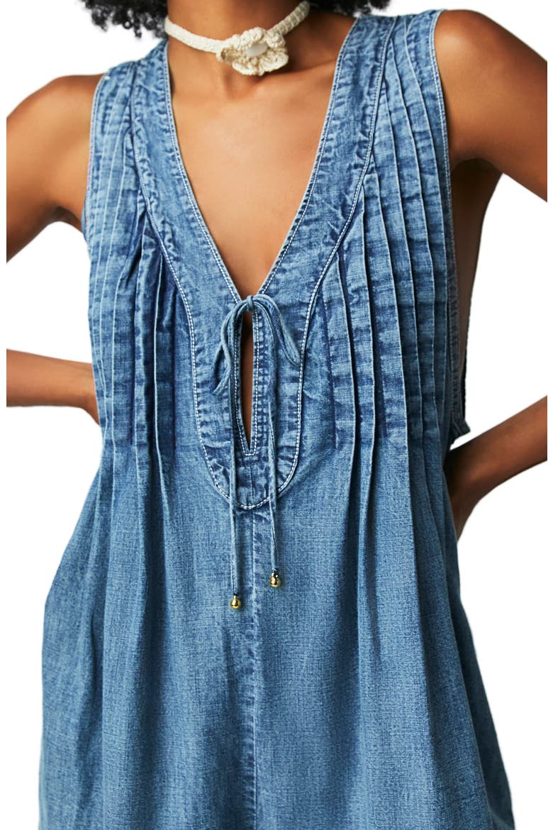 Webster Denim Romper, Alternate, color, FALLING RAIN WASH