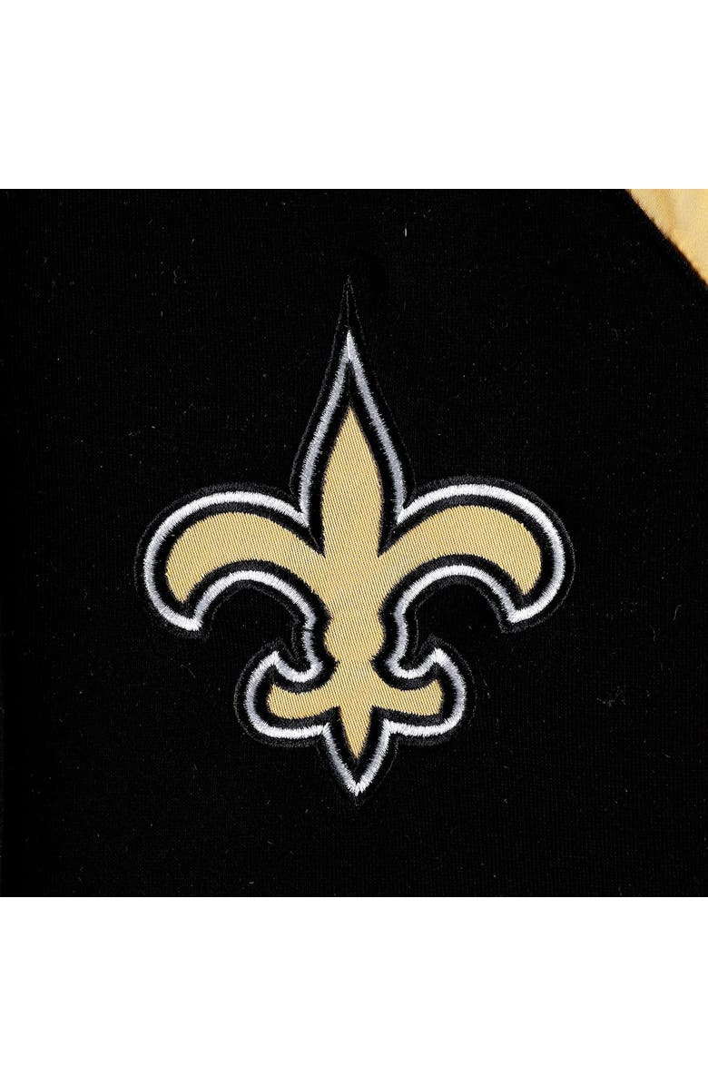 G-III SPORTS BY CARL BANKS Men's G-III Sports by Carl Banks Black New Orleans Saints Defender Raglan Full-Zip Hoodie Varsity Jacket, Alternate, color, 