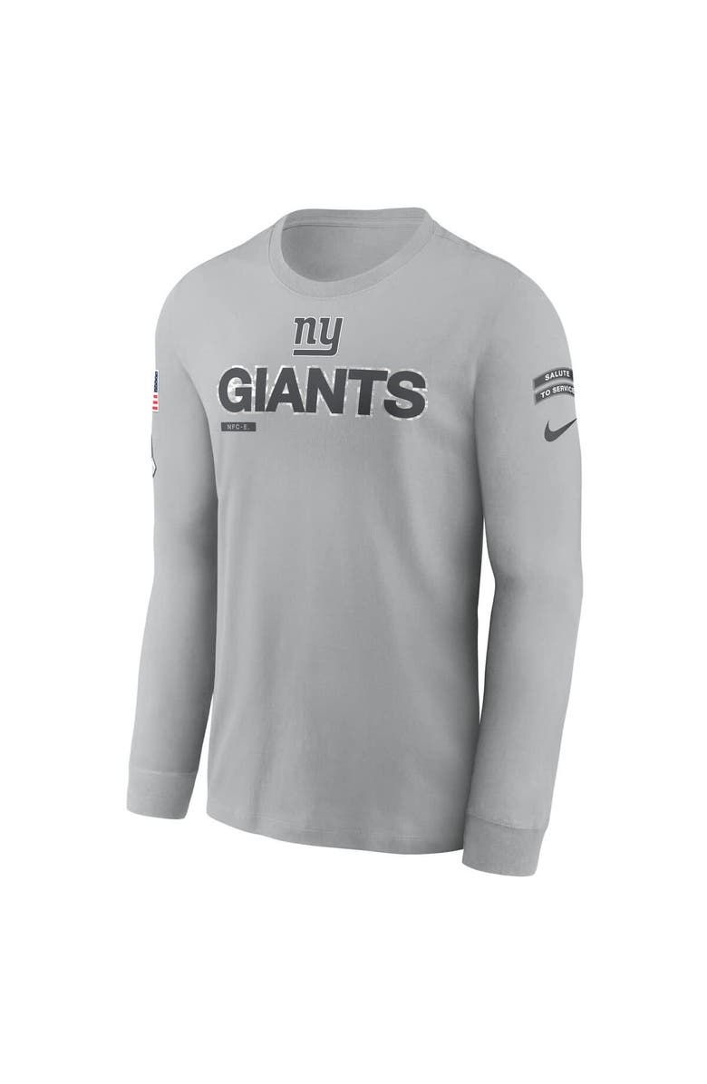 Nike Men's Nike Gray New York Giants 2024 Salute To Service Long Sleeve T-Shirt, Alternate, color, 
