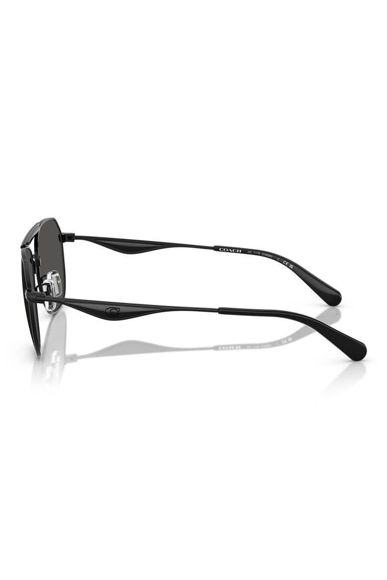 57mm Pilot Sunglasses, Alternate, color, SATIN BLACK / BLACK / GREY