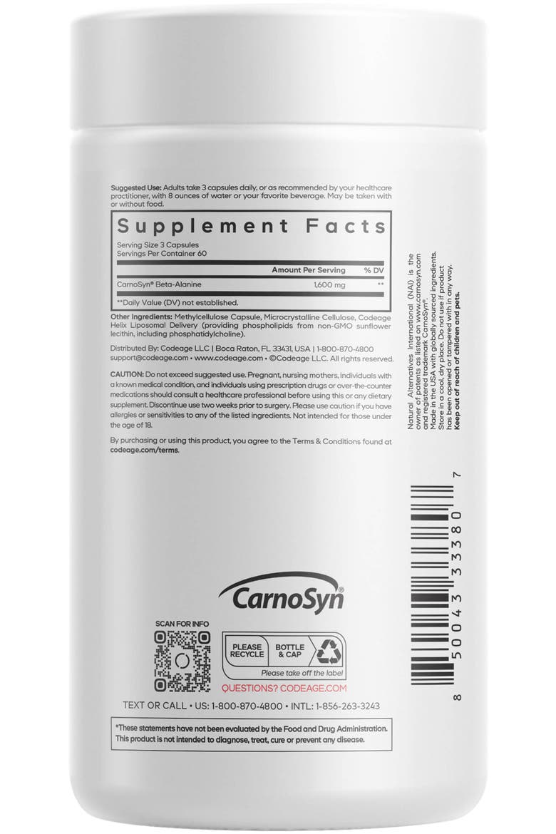 Liposomal Beta-Alanine Amino Acid Supplement, Alternate, color, White