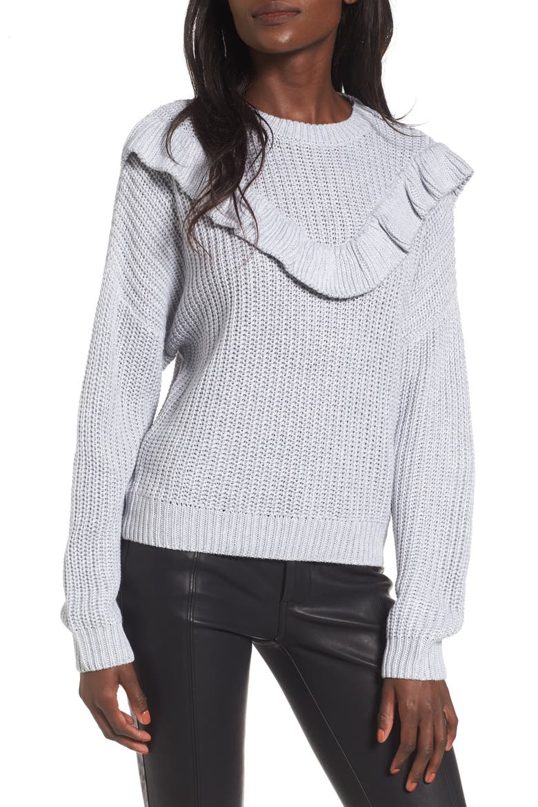 Ruffle Yoke Sweater, Main, color, RUFFLES
