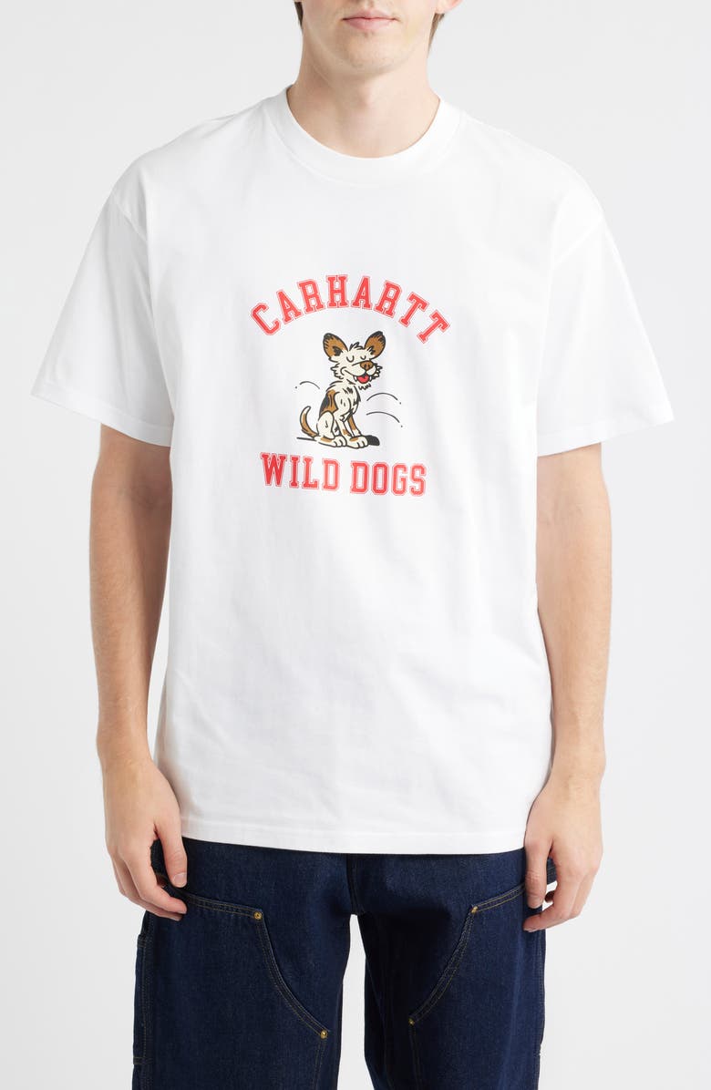 Carhartt Work In Progress Wild Dog Cotton Graphic T-Shirt, Main, color, White
