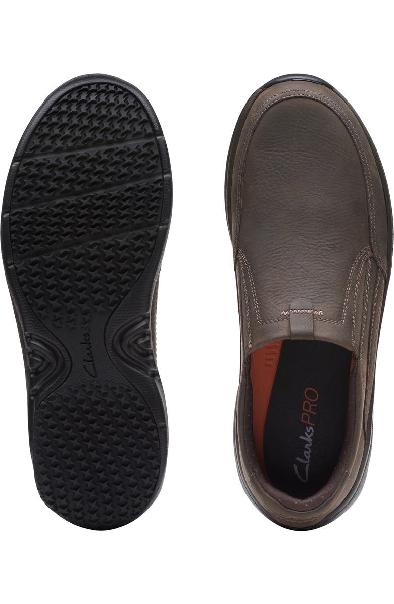 Clarks<sup>®</sup> Pro Step Slip Resistant Loafer, Alternate, color, Dark Brown Tumbled