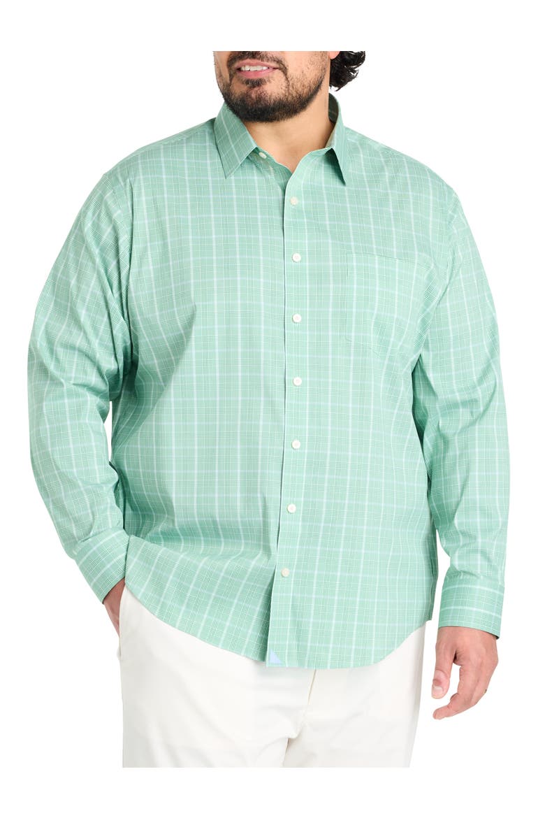 Big & Tall Claremont Performance CottonTek Sport Shirt, Alternate, color, GREEN