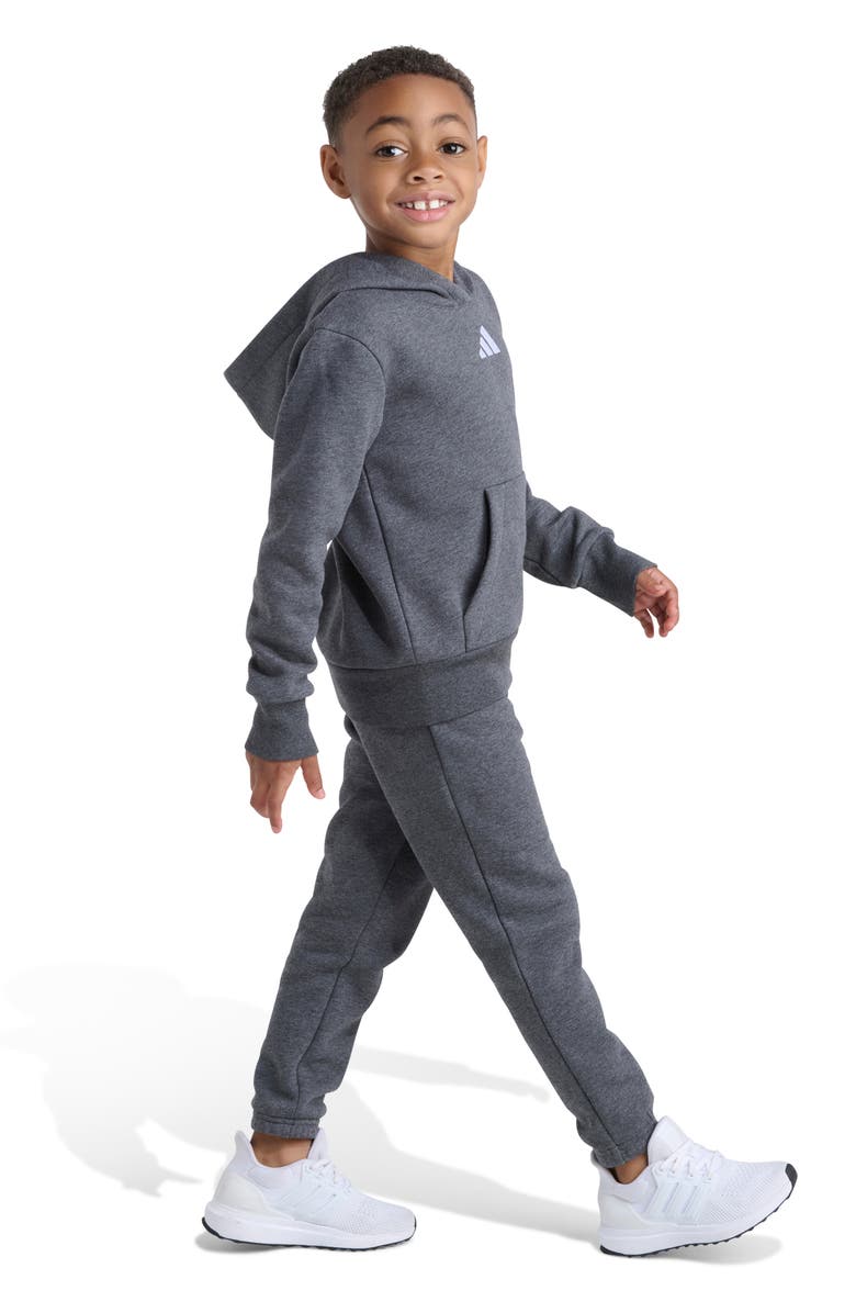 adidas Kids' Fleece Hoodie & Sweatpants Set, Alternate, color, Dark Heather