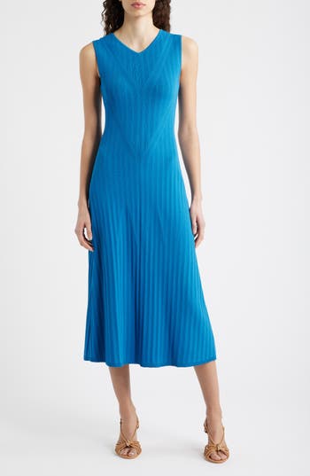 Elie Tahari The Lori Sleeveless Sweater Midi Dress in Blue Palace at Nordstrom Rack, Size Medium