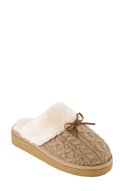 Flurry Faux Fur Trim Scuff Slipper (Women)