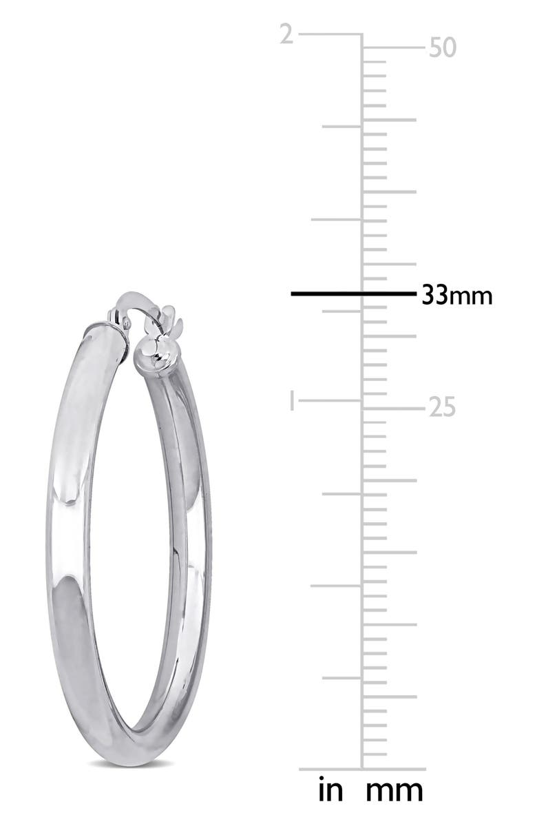 DELMAR 10K Gold Hoop Earrings, 33mm, Alternate, color, White Gold