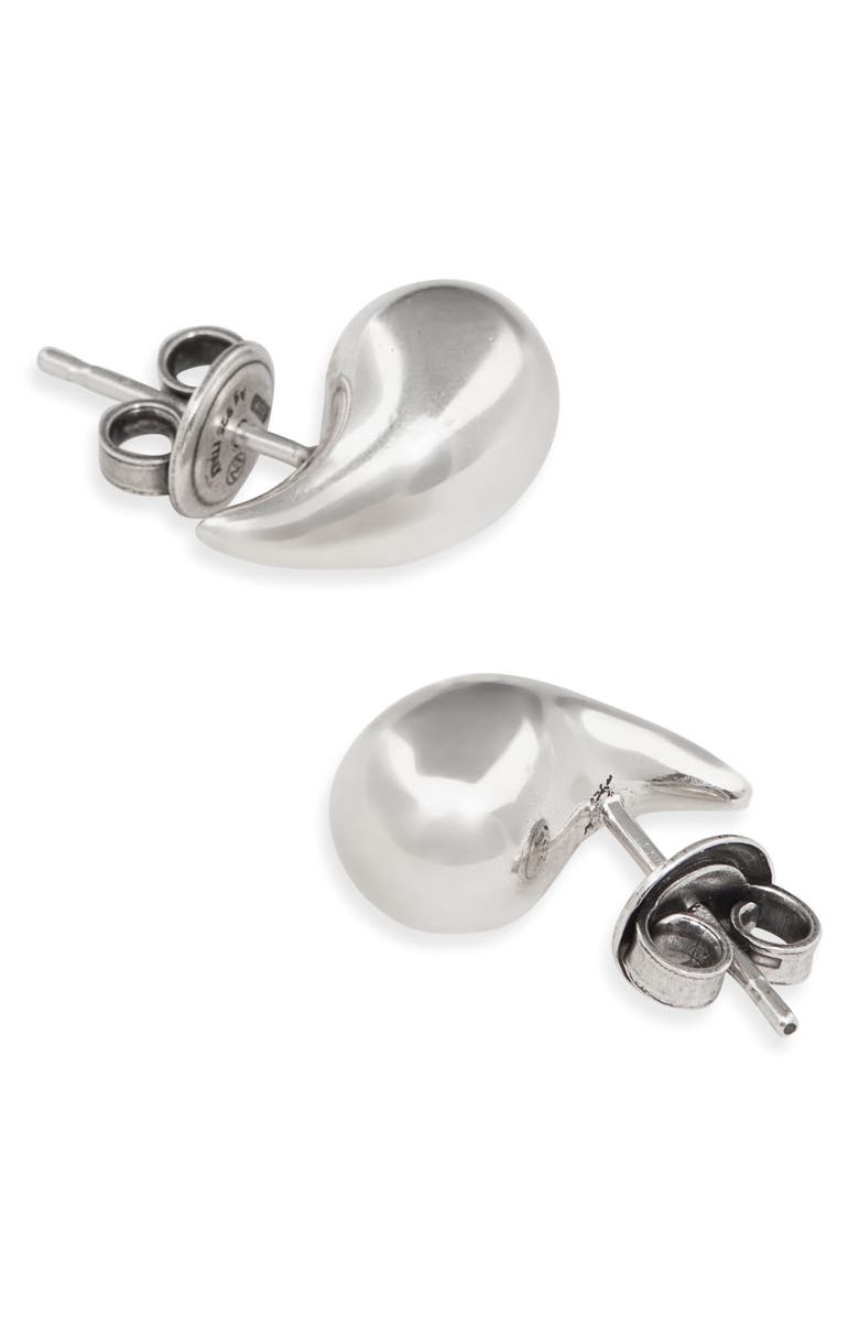Bottega Veneta Mini Sterling Silver Drop Earrings, Alternate, color, 8117 Silver