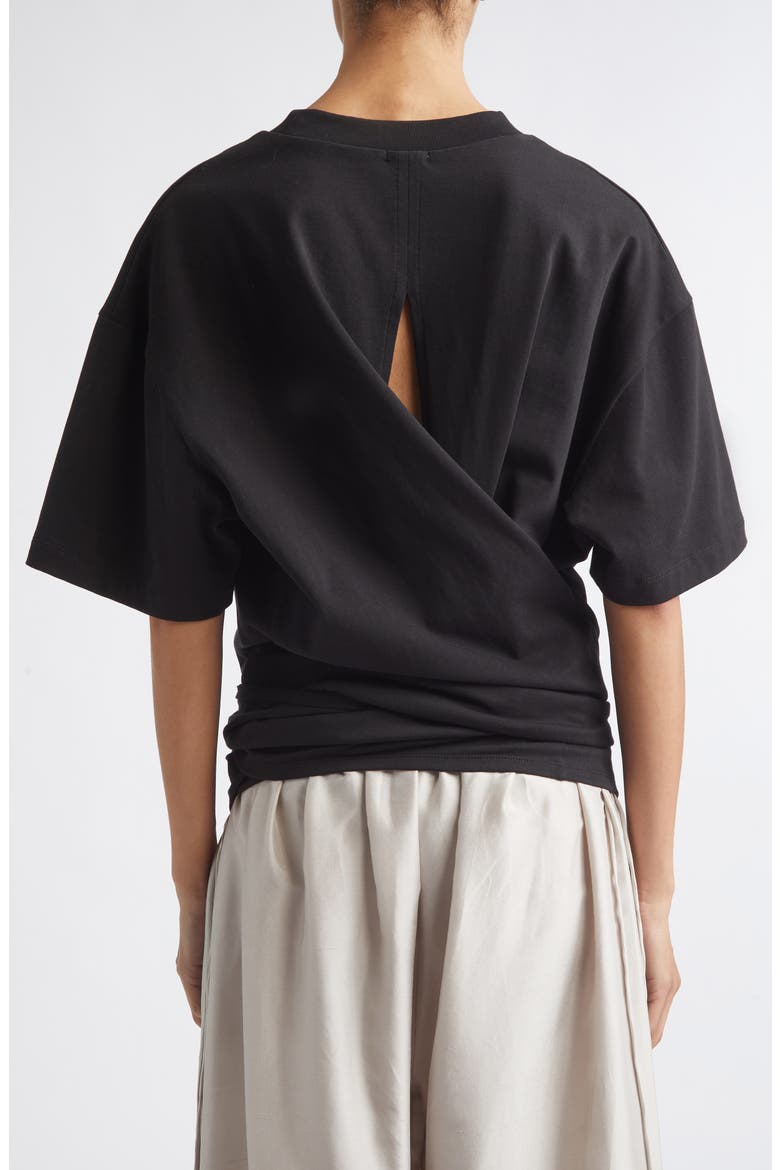 Split Back Cotton Jersey T-Shirt, Alternate, color, BLACK