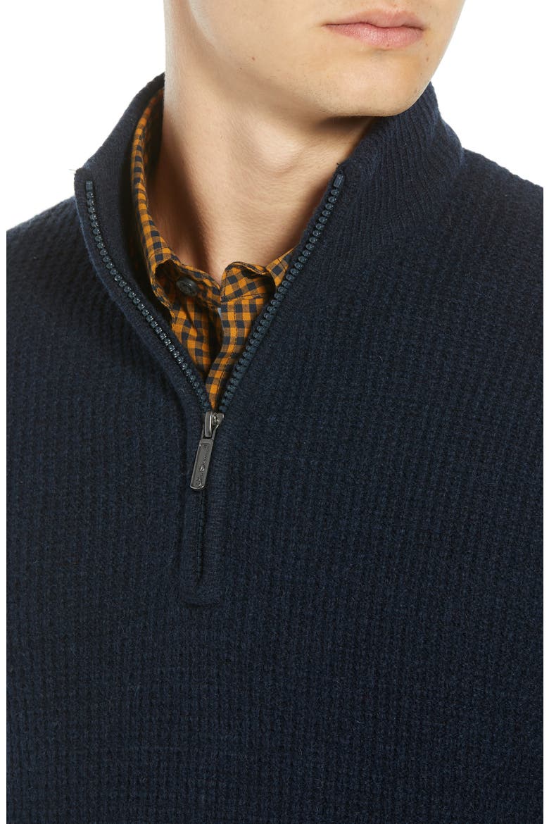 Regular Fit Quarter Zip Sweater, Alternate, color, NAVY