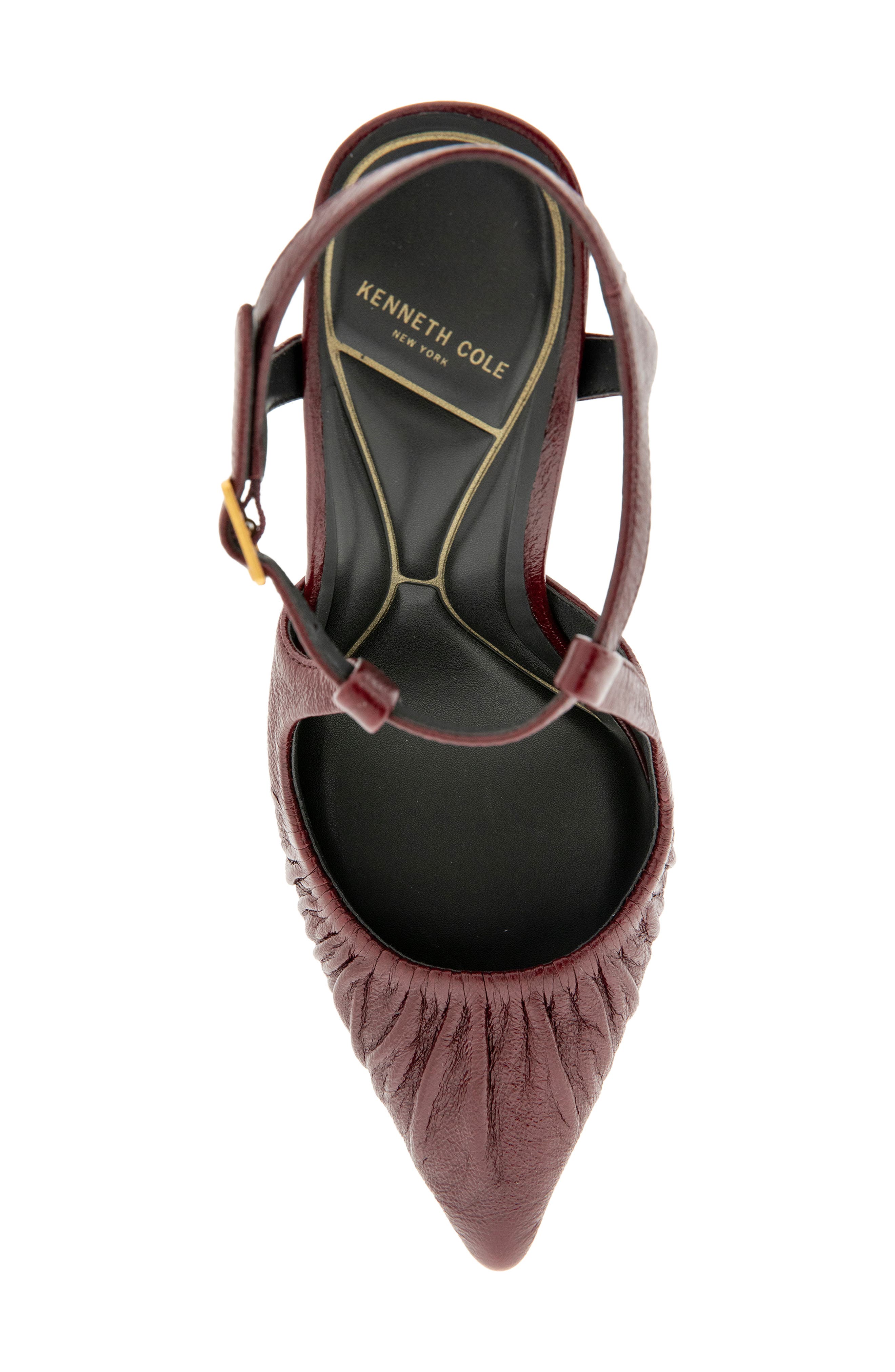 Romi Ruched Pointed Toe Pump, Alternate, color, WINE LEATHER